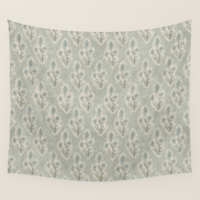 Indian Paintbrush - dusty light blue Wall Tapestry Gallery Image 4