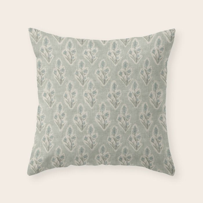 Indian Paintbrush - dusty light blue Throw Pillow Gallery Image 6