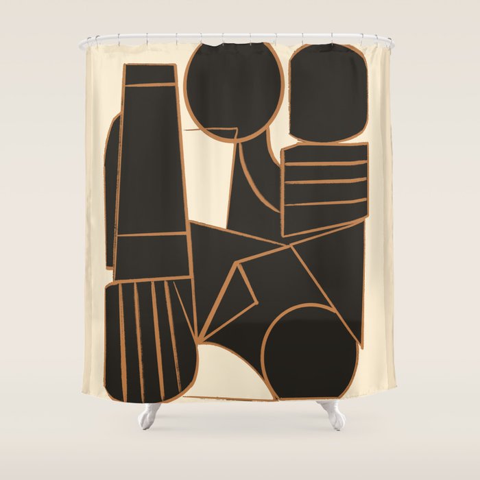 Abstract Line Shapes 10 Shower Curtain Gallery Image 1