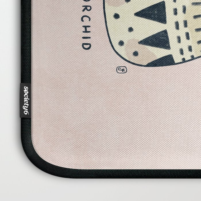 Italian Orchid Cute Botanical Illustration Laptop Sleeve Gallery Image 3
