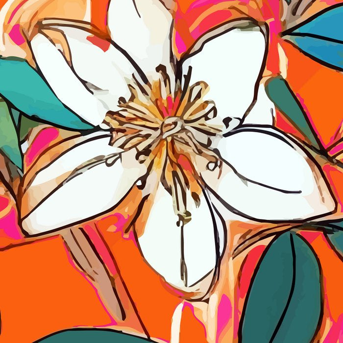 Orange Blossom Forest, Tropical Vintage Botanical Floral, Plants Garden Flowers Bloom Bohemian Colorful Vibrant Bright Boho Coffee Mug Gallery Image 2