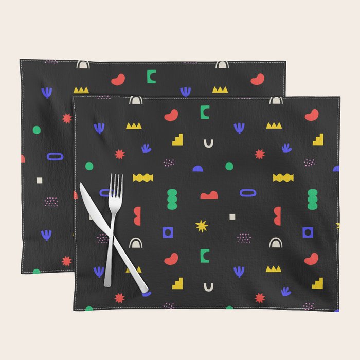 Abstract colorful organic shape art pattern Placemat Gallery Image 1