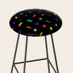 Abstract colorful organic shape art pattern Stool Gallery Image 2