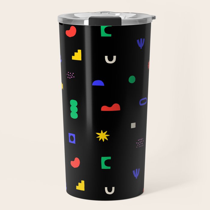 Abstract colorful organic shape art pattern Travel Mug Gallery Image 1