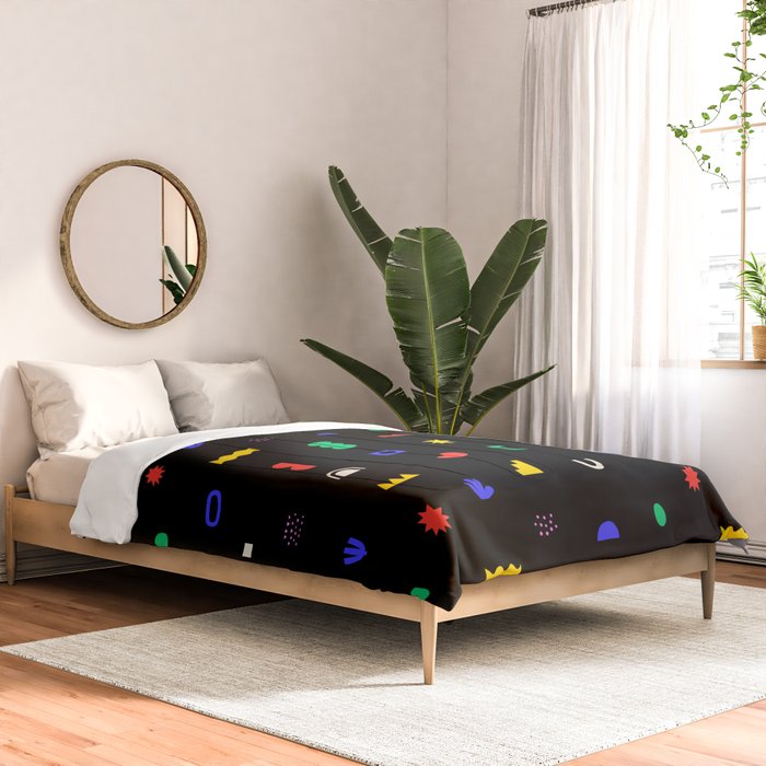 Abstract colorful organic shape art pattern Comforter Gallery Image 2