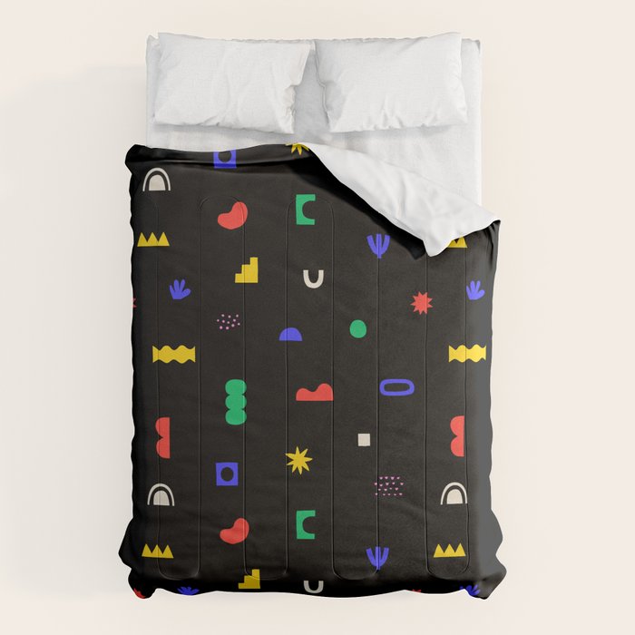 Abstract colorful organic shape art pattern Comforter Gallery Image 1