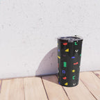 Abstract colorful organic shape art pattern Travel Mug Gallery Image 4
