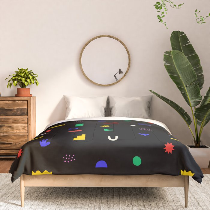 Abstract colorful organic shape art pattern Comforter Gallery Image 3