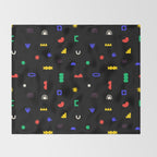 Abstract colorful organic shape art pattern Throw Blanket Gallery Image 2