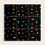 Abstract colorful organic shape art pattern Wood Wall Art Gallery Image 1