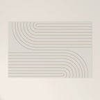 Minimal Line Curvature V Natural Neutral Mid Century Modern Arch Abstract Welcome Mat Gallery Image 1