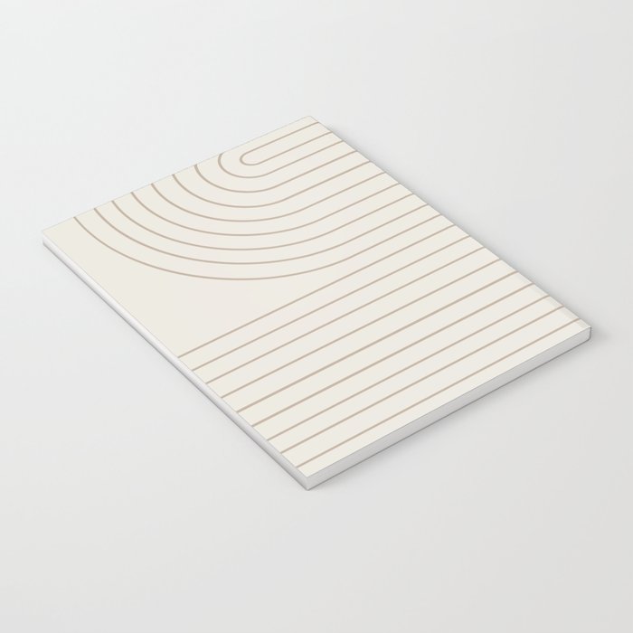 Minimal Line Curvature V Natural Neutral Mid Century Modern Arch Abstract Notebook Gallery Image 3