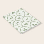 Rustic scallop floral block print - sage green pattern Notebook Gallery Image 2