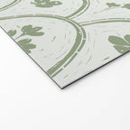 Rustic scallop floral block print - sage green pattern Welcome Mat Gallery Image 2