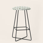 Rustic scallop floral block print - sage green pattern Stool Gallery Image 1