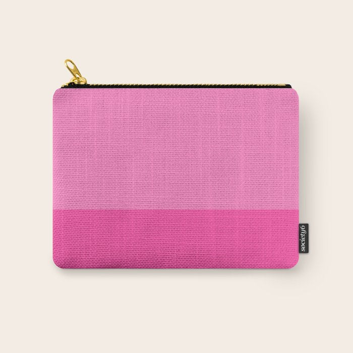Hot Pink Color Block Minimalist Maximalist Solid Stripe Pattern Carry All Pouch Gallery Image 1