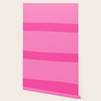 Hot Pink Color Block Minimalist Maximalist Solid Stripe Pattern Wallpaper Gallery Image 2