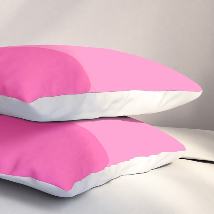 Hot Pink Color Block Minimalist Maximalist Solid Stripe Pattern Pillow Sham Gallery Image 3