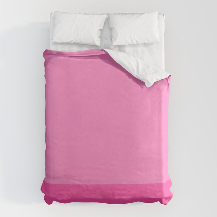 Hot Pink Color Block Minimalist Maximalist Solid Stripe Pattern Duvet Cover Gallery Image 6