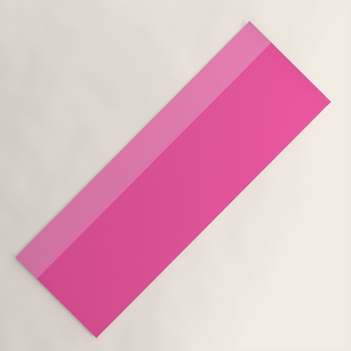 Hot Pink Color Block Minimalist Maximalist Solid Stripe Pattern Yoga Mat Gallery Image 1