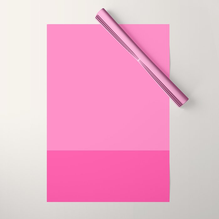 Hot Pink Color Block Minimalist Maximalist Solid Stripe Pattern Wrapping Paper Gallery Image 1