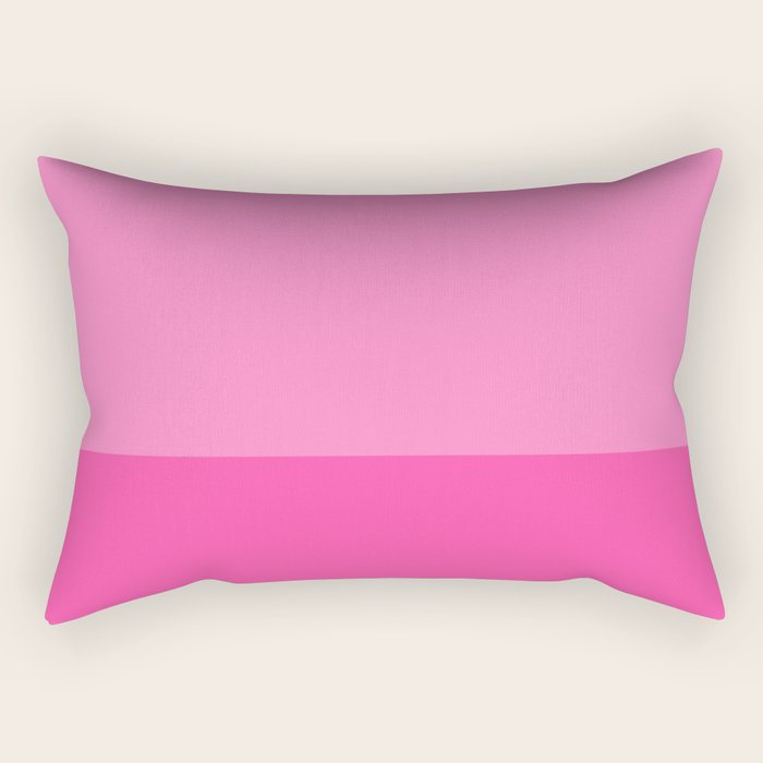 Hot Pink Color Block Minimalist Maximalist Solid Stripe Pattern Rectangular Pillow Gallery Image 1