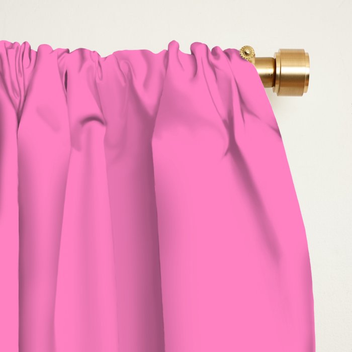 Hot Pink Color Block Minimalist Maximalist Solid Stripe Pattern Window Curtain Gallery Image 2
