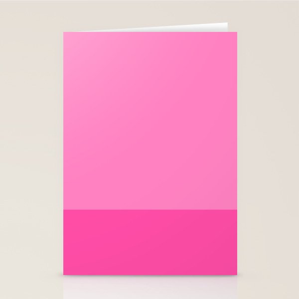 Hot Pink Color Block Minimalist Maximalist Solid Stripe Pattern Stationery Card Gallery Image 1