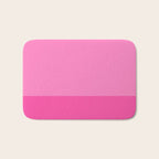 Hot Pink Color Block Minimalist Maximalist Solid Stripe Pattern Bath Mat Gallery Image 1