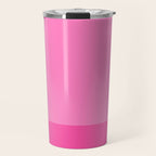 Hot Pink Color Block Minimalist Maximalist Solid Stripe Pattern Travel Mug Gallery Image 1