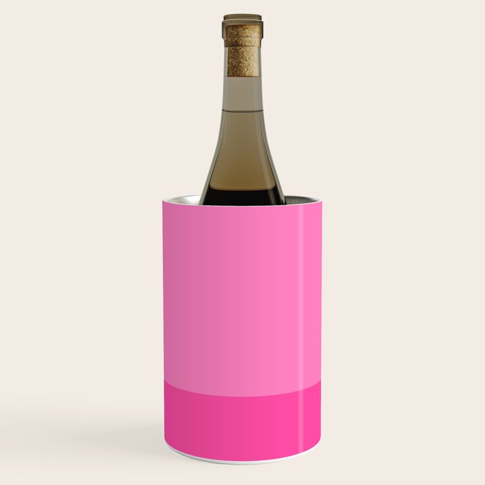 Hot Pink Color Block Minimalist Maximalist Solid Stripe Pattern Wine Chiller Gallery Image 2
