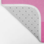 Hot Pink Color Block Minimalist Maximalist Solid Stripe Pattern Bath Mat Gallery Image 2