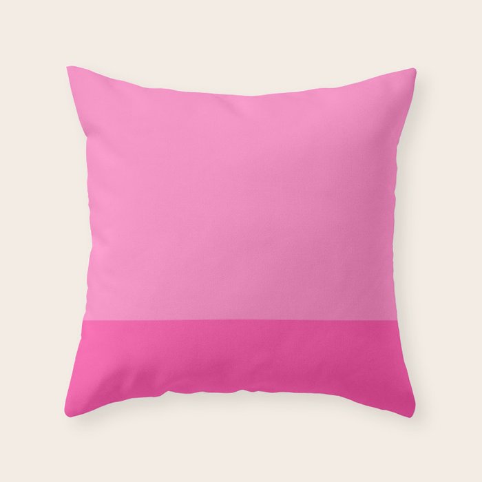 Hot Pink Color Block Minimalist Maximalist Solid Stripe Pattern Throw Pillow Gallery Image 6