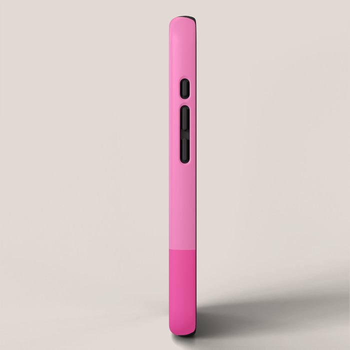 Hot Pink Color Block Minimalist Maximalist Solid Stripe Pattern iPhone Case Gallery Image 2
