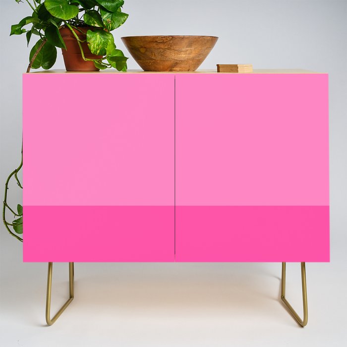 Hot Pink Color Block Minimalist Maximalist Solid Stripe Pattern Credenza Gallery Image 1