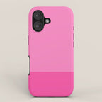 Hot Pink Color Block Minimalist Maximalist Solid Stripe Pattern iPhone Case Gallery Image 1