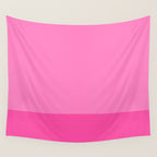 Hot Pink Color Block Minimalist Maximalist Solid Stripe Pattern Wall Tapestry Gallery Image 4