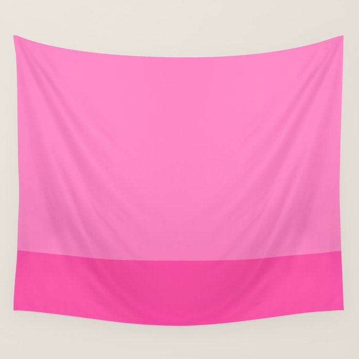 Hot Pink Color Block Minimalist Maximalist Solid Stripe Pattern Wall Tapestry Gallery Image 4