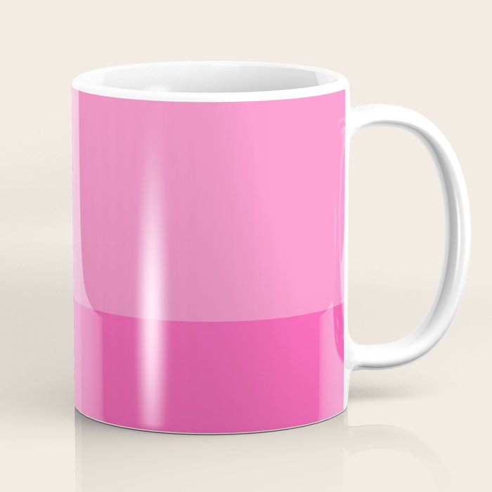 Hot Pink Color Block Minimalist Maximalist Solid Stripe Pattern Coffee Mug Gallery Image 1