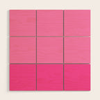 Hot Pink Color Block Minimalist Maximalist Solid Stripe Pattern Wood Wall Art Gallery Image 1
