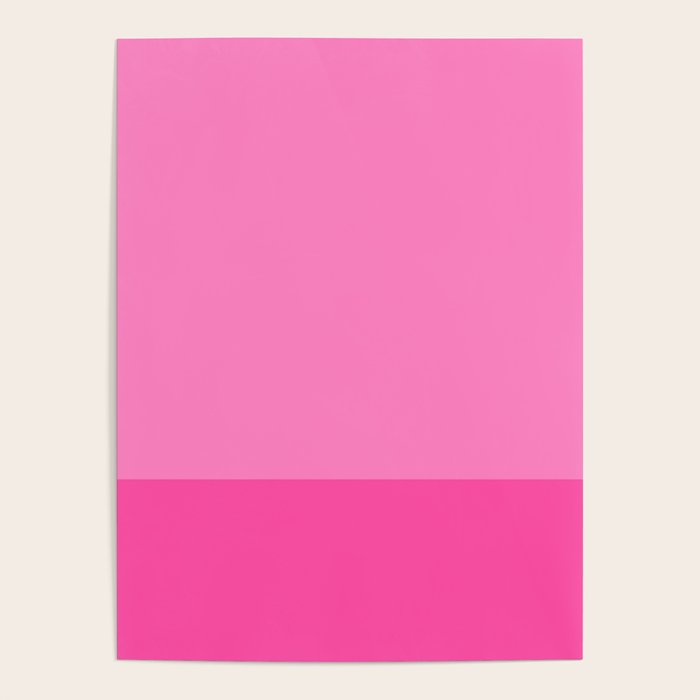 Hot Pink Color Block Minimalist Maximalist Solid Stripe Pattern Poster Gallery Image 1