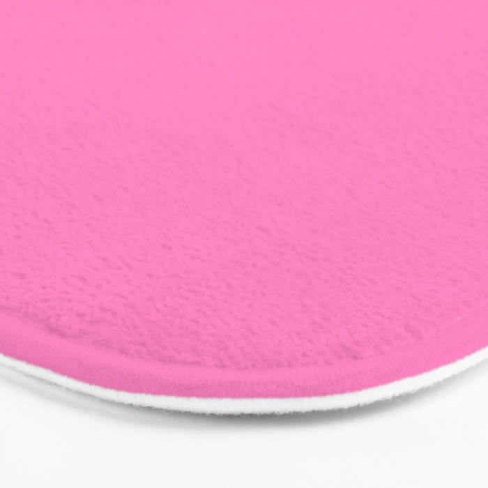 Hot Pink Color Block Minimalist Maximalist Solid Stripe Pattern Bath Mat Gallery Image 3