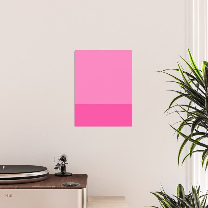 Hot Pink Color Block Minimalist Maximalist Solid Stripe Pattern Poster Gallery Image 2