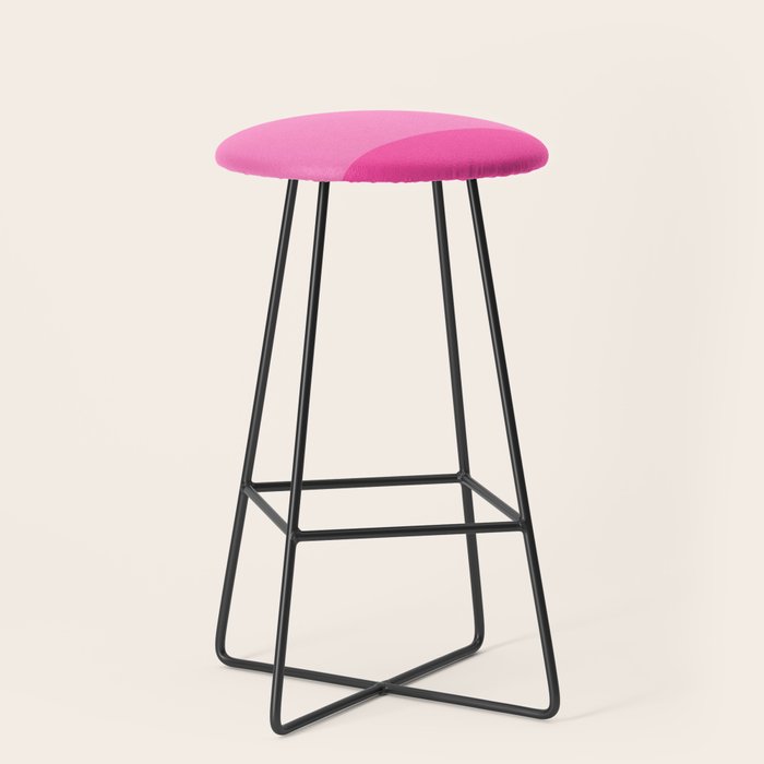 Hot Pink Color Block Minimalist Maximalist Solid Stripe Pattern Stool Gallery Image 1
