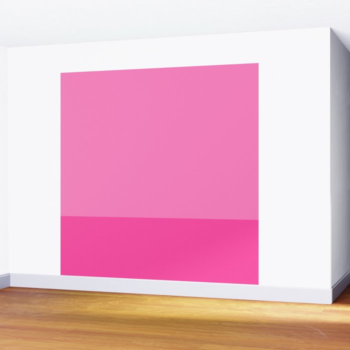 Hot Pink Color Block Minimalist Maximalist Solid Stripe Pattern Wall Mural Gallery Image 2