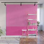 Hot Pink Color Block Minimalist Maximalist Solid Stripe Pattern Wall Mural Gallery Image 1