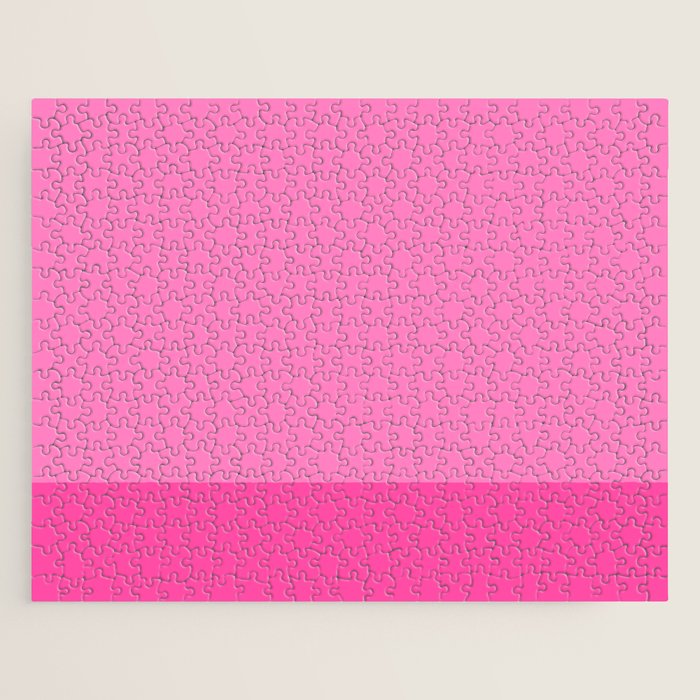 Hot Pink Color Block Minimalist Maximalist Solid Stripe Pattern Jigsaw Puzzle Gallery Image 1