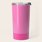 Hot Pink Color Block Minimalist Maximalist Solid Stripe Pattern Travel Mug Gallery Image 2