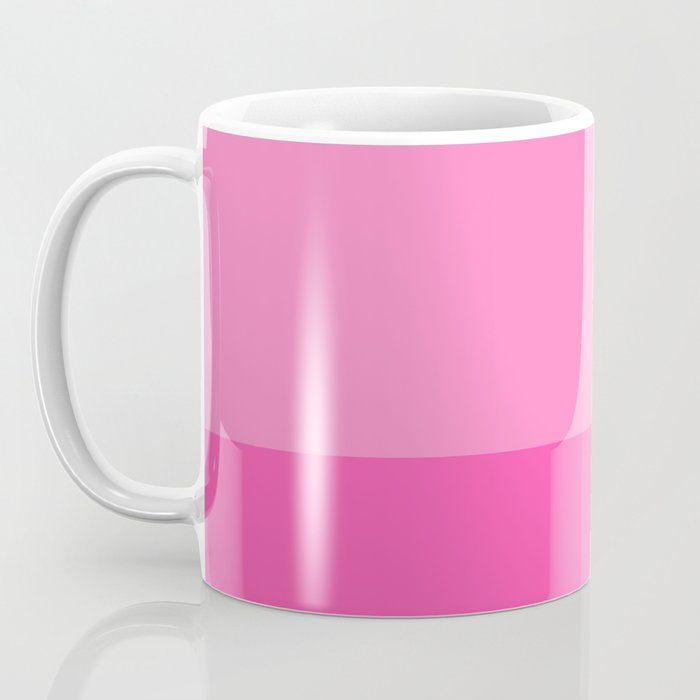 Hot Pink Color Block Minimalist Maximalist Solid Stripe Pattern Coffee Mug Gallery Image 3