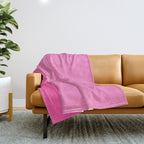 Hot Pink Color Block Minimalist Maximalist Solid Stripe Pattern Throw Blanket Gallery Image 1